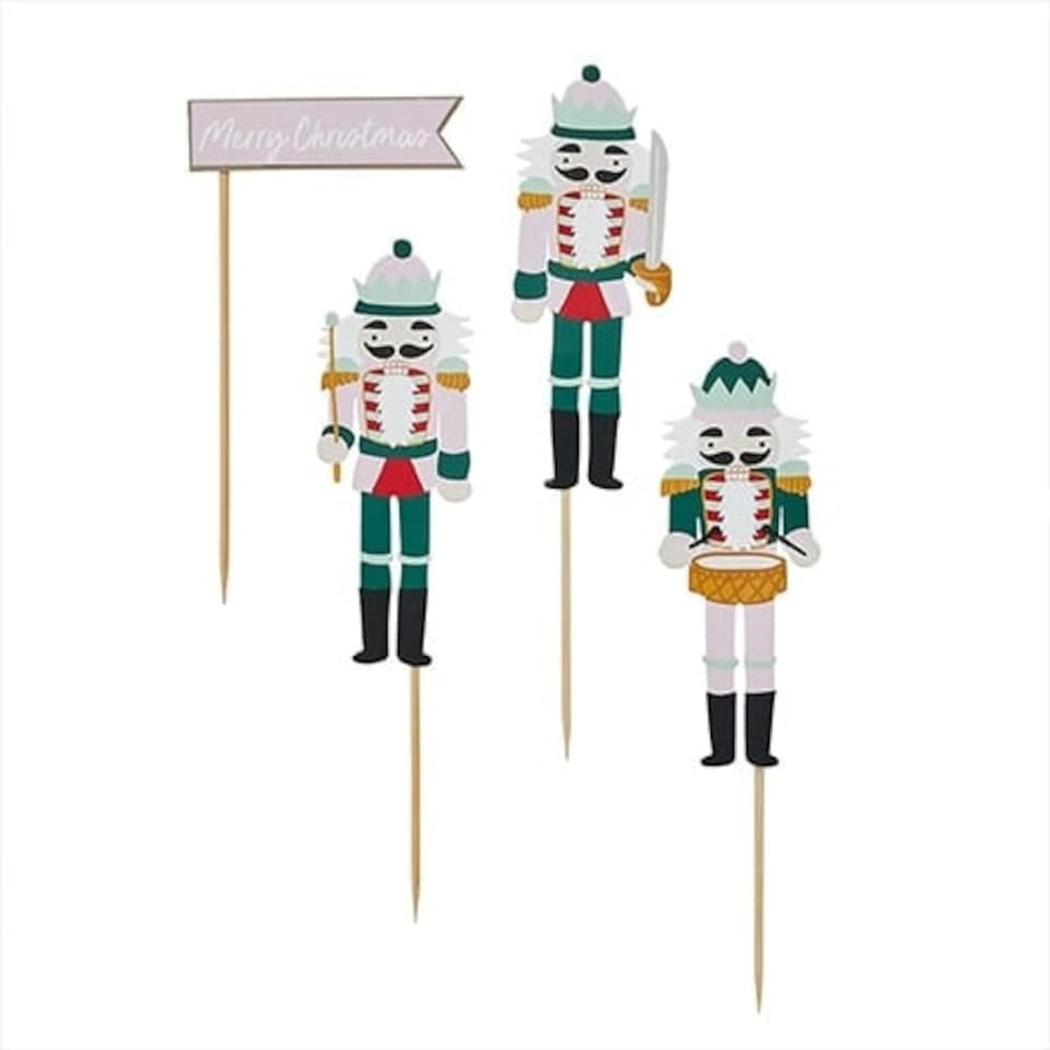 Nutcracker Christmas Cake Topper Set
