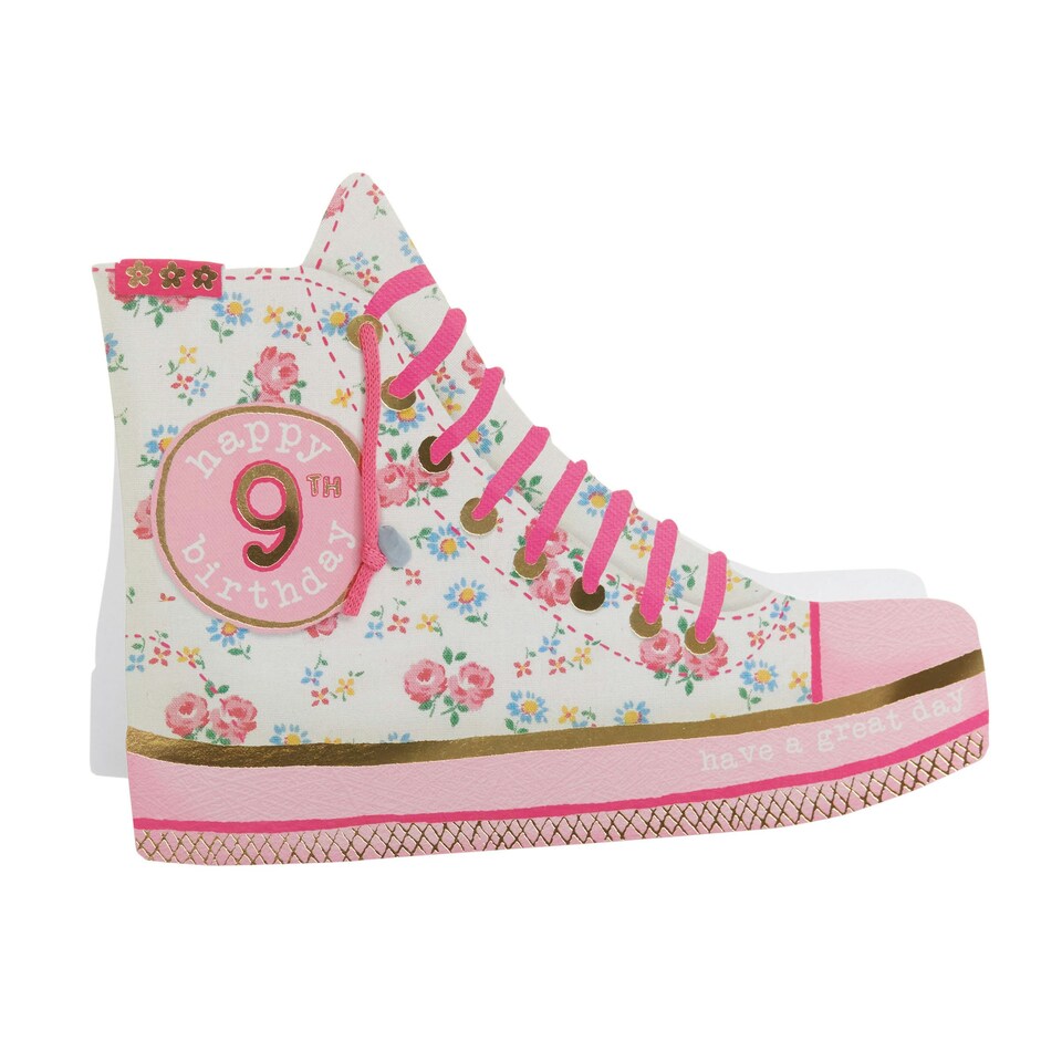 image 1 of 9th Birthday Card - Pink shoe