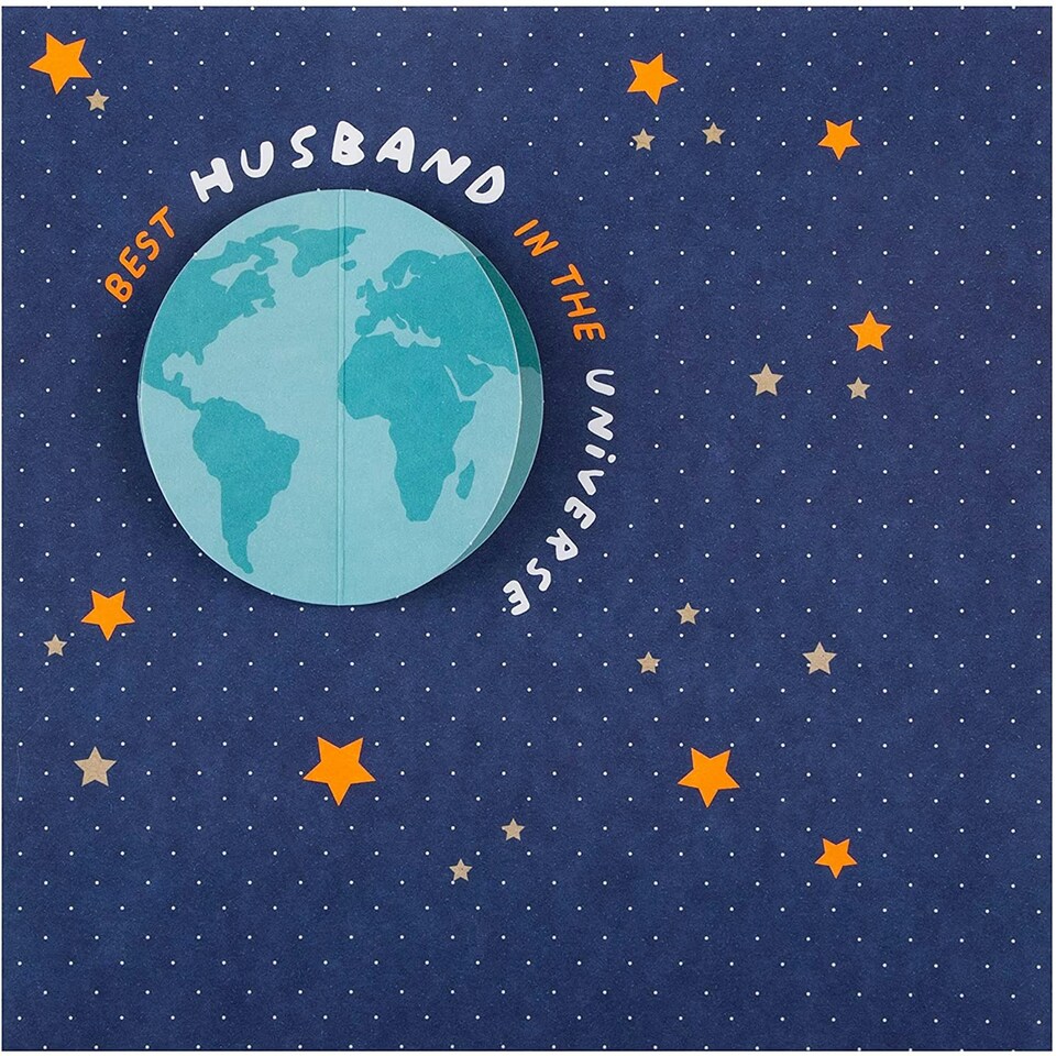 image 1 of Contemporary Universe Design Best Husband Father's Day Card Large