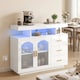 image 8 of HOMCOM High Gloss Sideboard with LED Lights, Power Outlets, Drawers