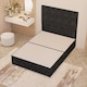 image 3 of Divan Bed Base with 2 Drawers & Plain Floor Standing Headboard Tweed Fabric | Grey | Charcoal
