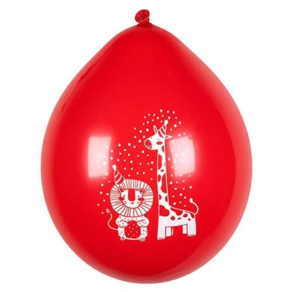 image 1 of Assorted Safari Animals Air Fill Latex Balloons 25cm / 10 in - Pack of 6