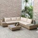 image 1 of Outsunny 4Pcs Rattan Sofa Set Garden Furniture Set with Armrest Cushions Beige