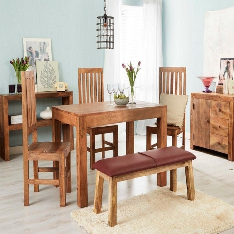 image 1 of Toko Light Mango Slat Back Chair (Set of 2) - Solid Mango Wood - L46 x W45 x H109 cm Brown