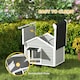 image 5 of PawHut Wooden Dog house with Openable Roof, Removable Floor, Light Grey