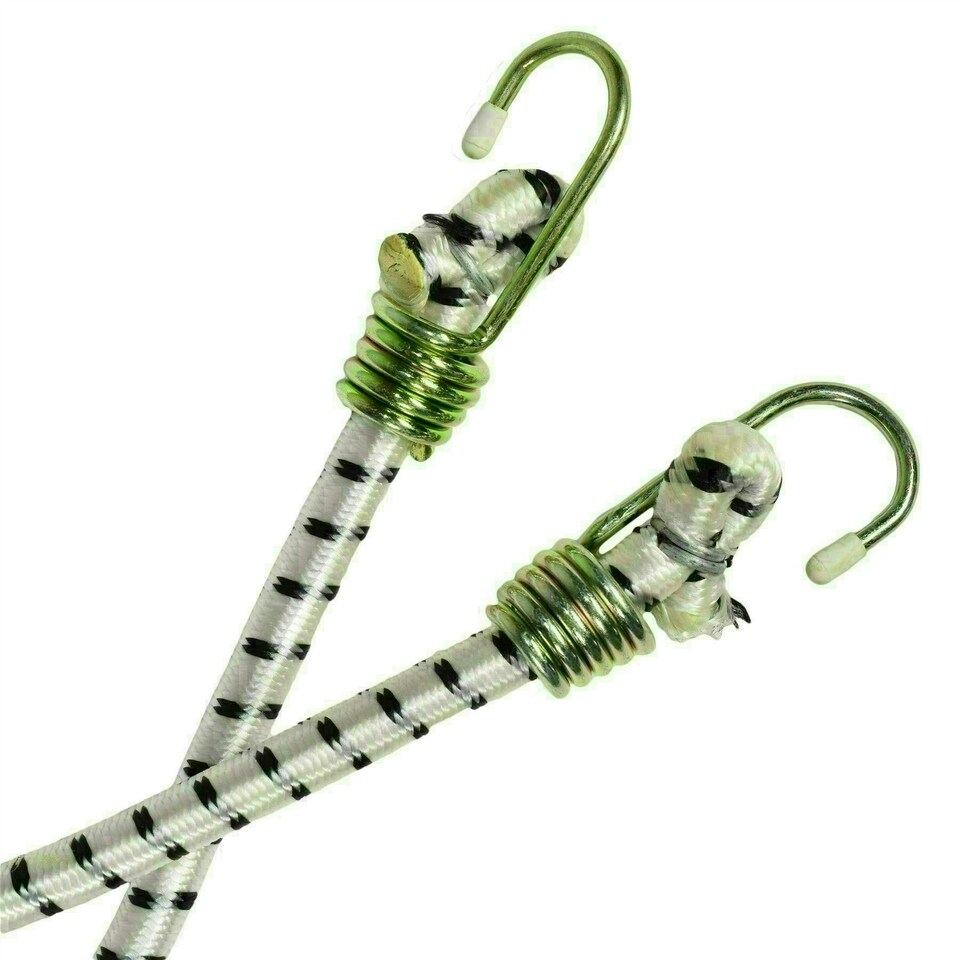 image 1 of 72" Heavy Duty Bungee Cords Fasteners Tie Downs Fastening Metal Hooks 10pk