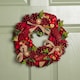 image 10 of 30cm Red Rose Hanging Christmas Wreath with Pinecones & Red Berries