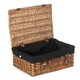 image 7 of 35cm Light Steamed Wicker Picnic Basket with Lining Grey | Grey | One Size