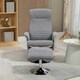 image 6 of HOMCOM Upholstered Swivel Recliner Armchair with Ottoman, Grey | Grey