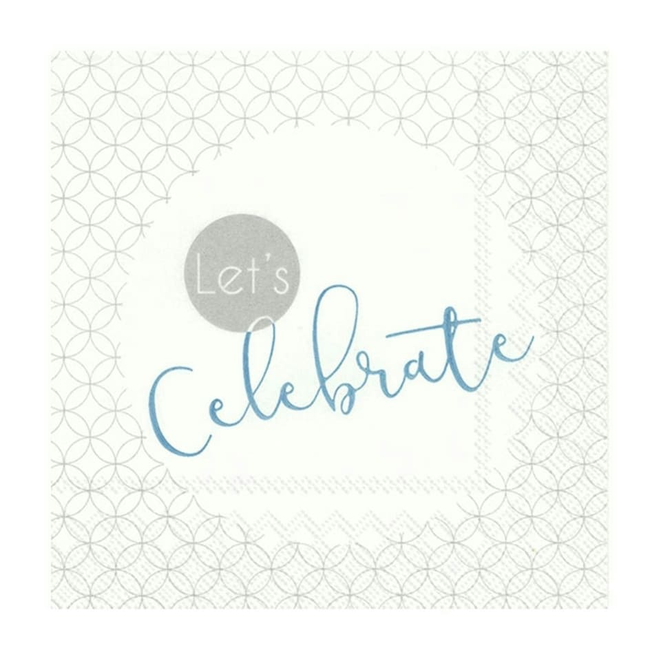 IHR Let'S Celebrate Turquoise Cocktail Napkins 25cm 3ply  20 Pack