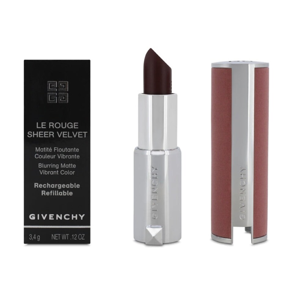 image 1 of Givenchy Le Rouge Sheer Velvet Red Lipstick 39 Rouge Grenat N/A