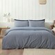 image 2 of Catherine Lansfield Brushed Stripe Cotton Reversible Duvet Cover Set Navy Blue | Blue | Navy Blue | King