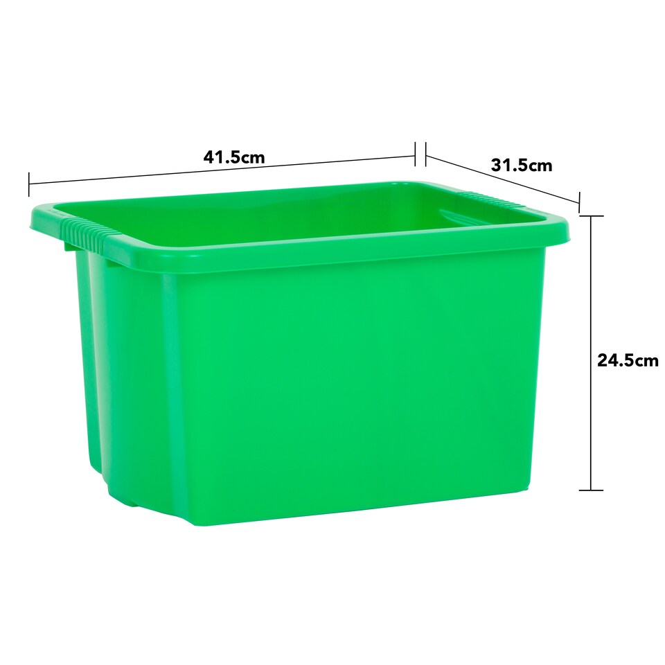 image 1 of Wham Stack & Store 4 x 24L Plastic Storage Boxes | Green | 4