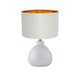 image 2 of Set of 2 Tuscan - White Ceramic Lamps with Grey & Gold Shade White | Grey