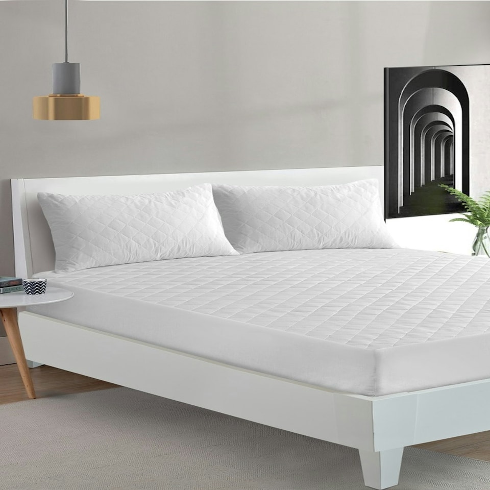 image 1 of T-200 Quilted Mattress Protector 16" White | Super King