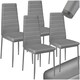 image 1 of Dining Chairs - high backrest, padded, synthetic leather  - Set of 4 Grey