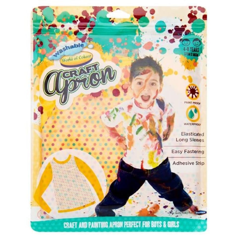 image 1 of Washable 37x50cm Craft And Painting Apron For 4-8 Years by World of Colour