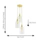 image 3 of ValueLights Kira Glass Dome 3 Drop Cluster Brushed Gold Ceiling Pendant Light with Bulbs Gold