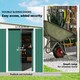 image 5 of Outsunny 11.3x9.2ft Steel Garden Storage Shed w/ Sliding Doors & 2 Vents, Green