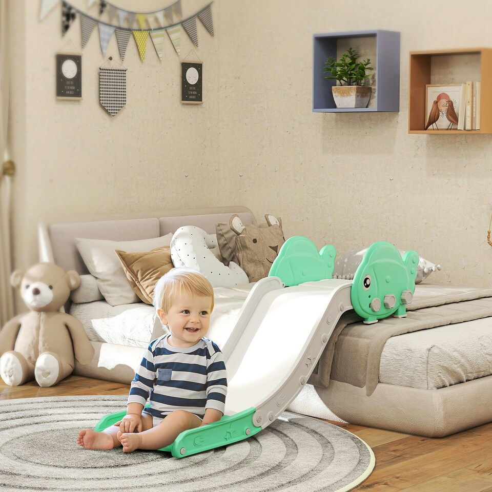 image 1 of AIYAPLAY Kids Sofa Slide, Toddler Slide with 130cm Extended Length, Green