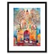 image 1 of Eid Al-Fitr Feast Folk Art Watercolour Painting 9x7" Black Framed Wall Art Print
