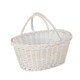 image 4 of Medium White Swing Handle Wicker Shopping Basket | White | White | M
