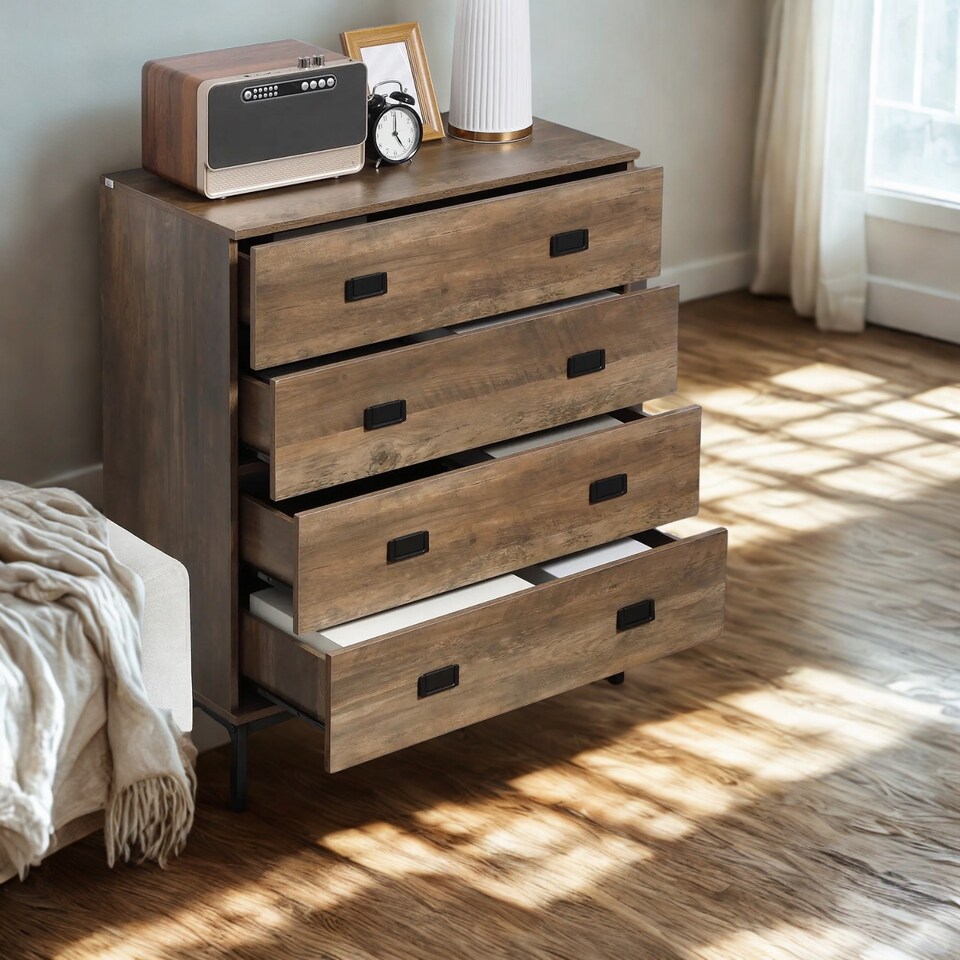 Small Chest Unit Wide 4 Drawers Bedroom Storage Chest Unit - Tesco Groceries
