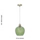image 6 of Set of 2 Leah - Green Ripple Glass Globe with Satin Brass Pendant Fittings