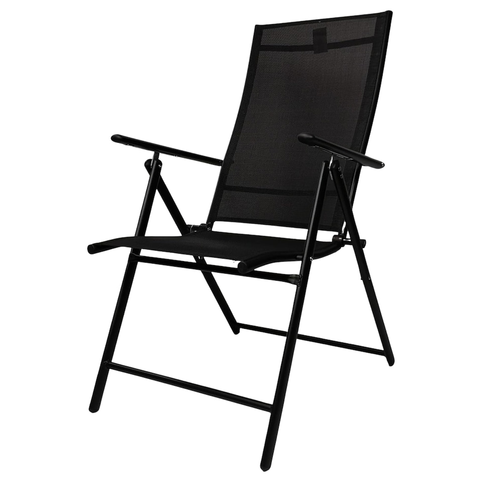 image 1 of Outdoor Garden Patio Multi Position Reclining Folding Chair in Black