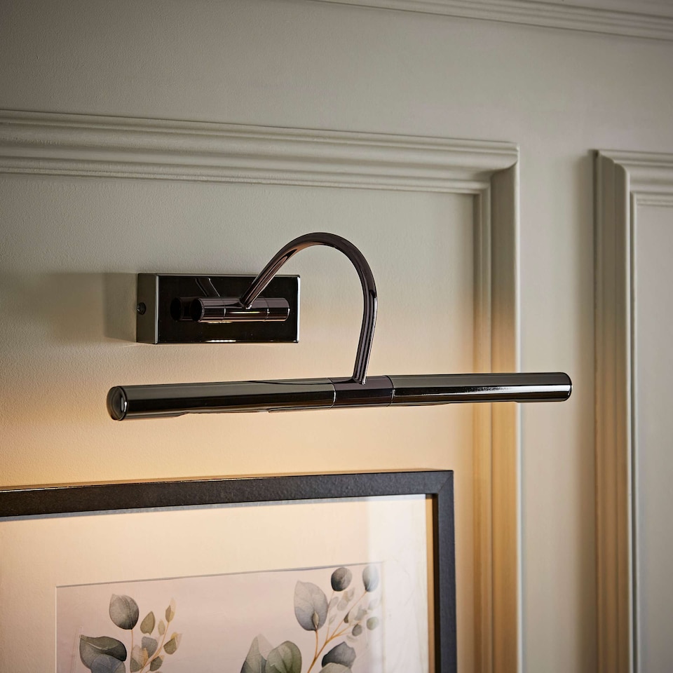 image 1 of ValueLights Capri Black Indoor Wall Picture Light and Bulb | Black