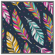 Retro colour feathers (Picture Frame) Grey | XS