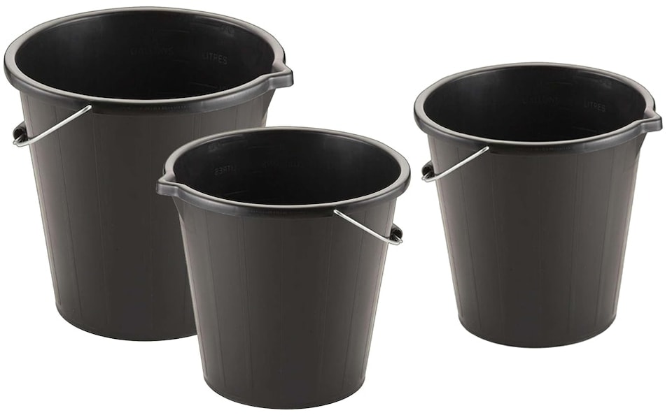 image 1 of 2 x 14L Cement Mixing Concrete Home Garage Building Home Garden Black Buckets