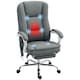 image 6 of HOMCOM Massage Office Chair, Heated Reclining Desk Chair with Footrest, Grey