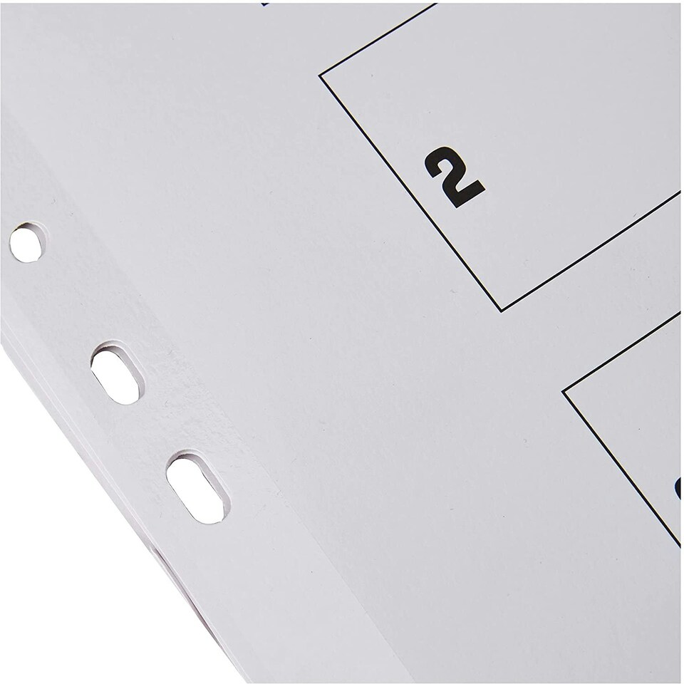 image 1 of A4 White 5-Part Multi-punched Reinforced Board Multi-Colour Blank Tabs Index