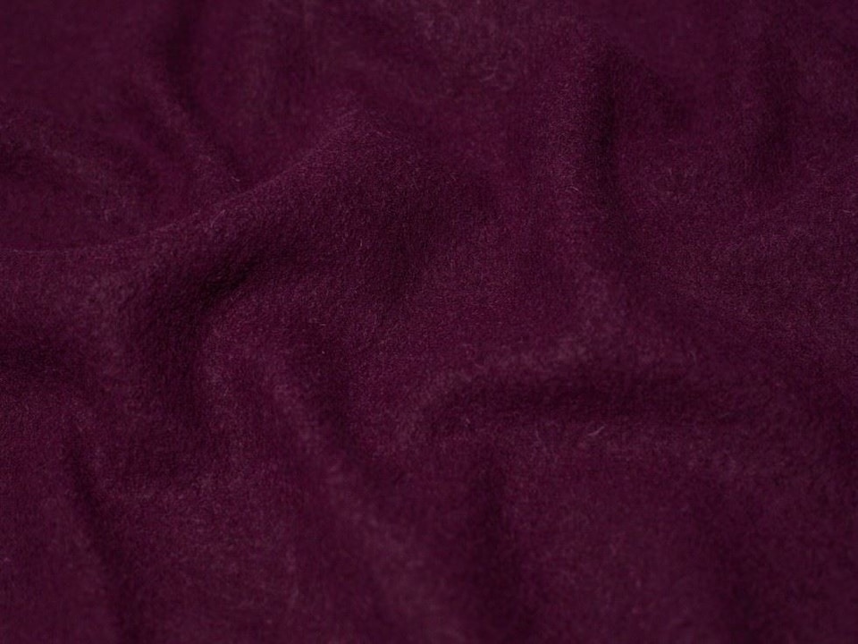 Minerva Core Range Wine 100% Pure Boiled Wool Coating Fabric for Dressmaking, 140cm / 55" Wide - per metre