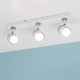 image 2 of ValueLights 3 Way Gloss White and Polished Chrome Straight Bar Ceiling Spotlight - with 3 x 5W Cool White GU10 LED Bulbs | White