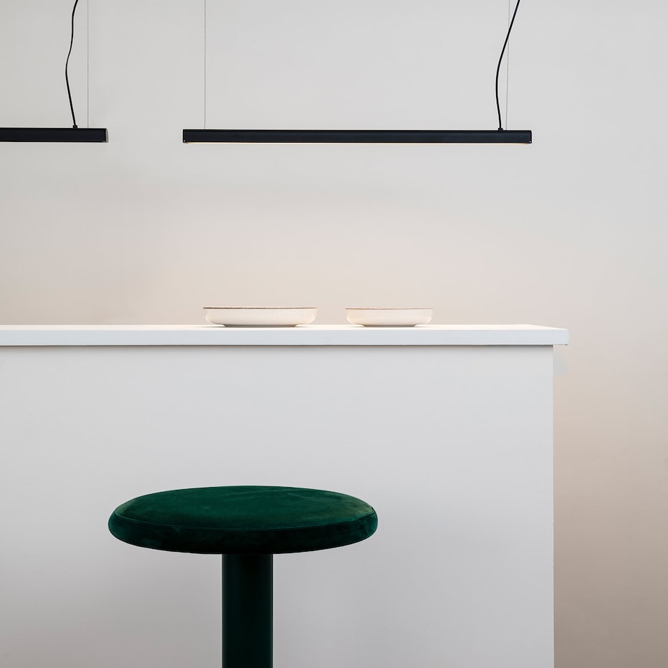 image 1 of Vico 60cm Black Pendant Lamp With Surface Canopy