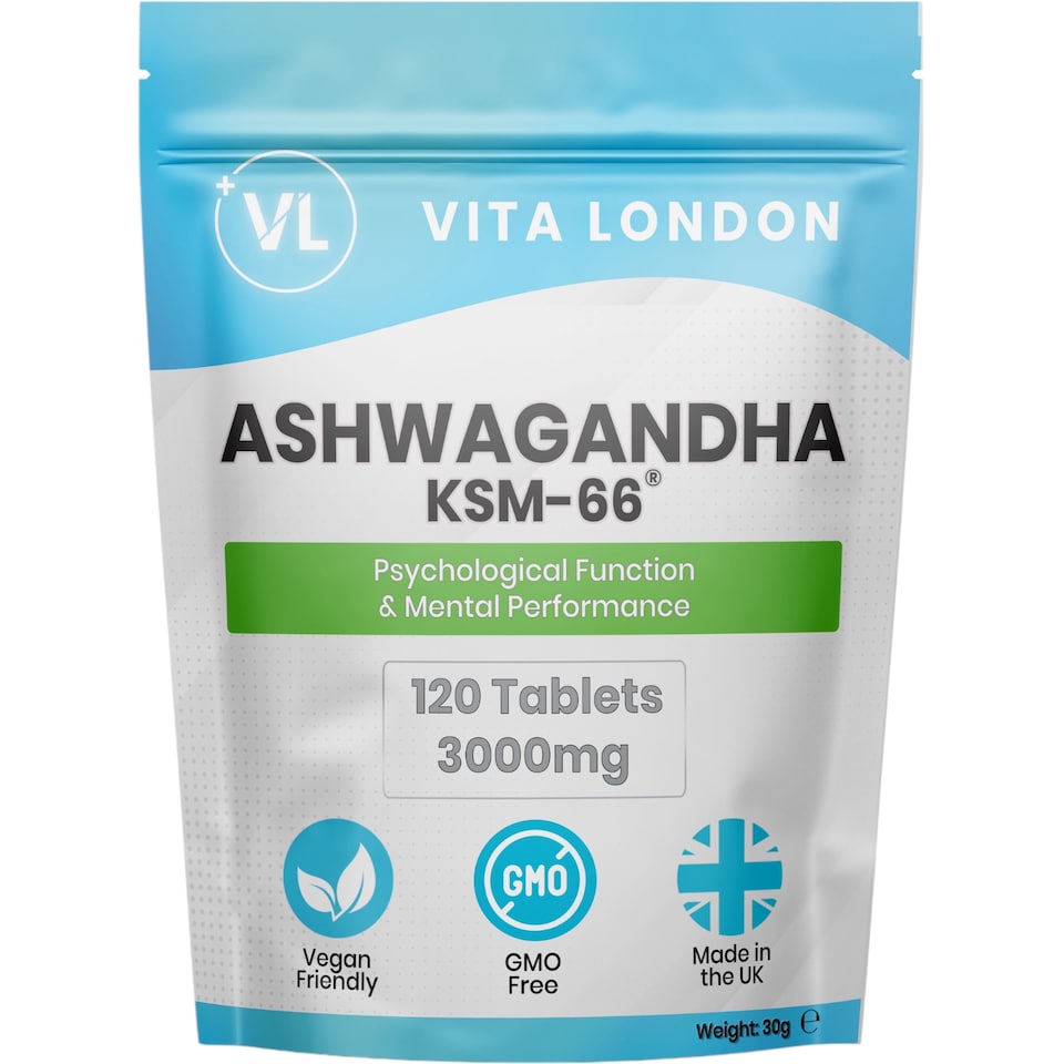 image 1 of Ashwagandha KSM 66 High Strength Tablets - Organic - 3000mg - 120 Tablets