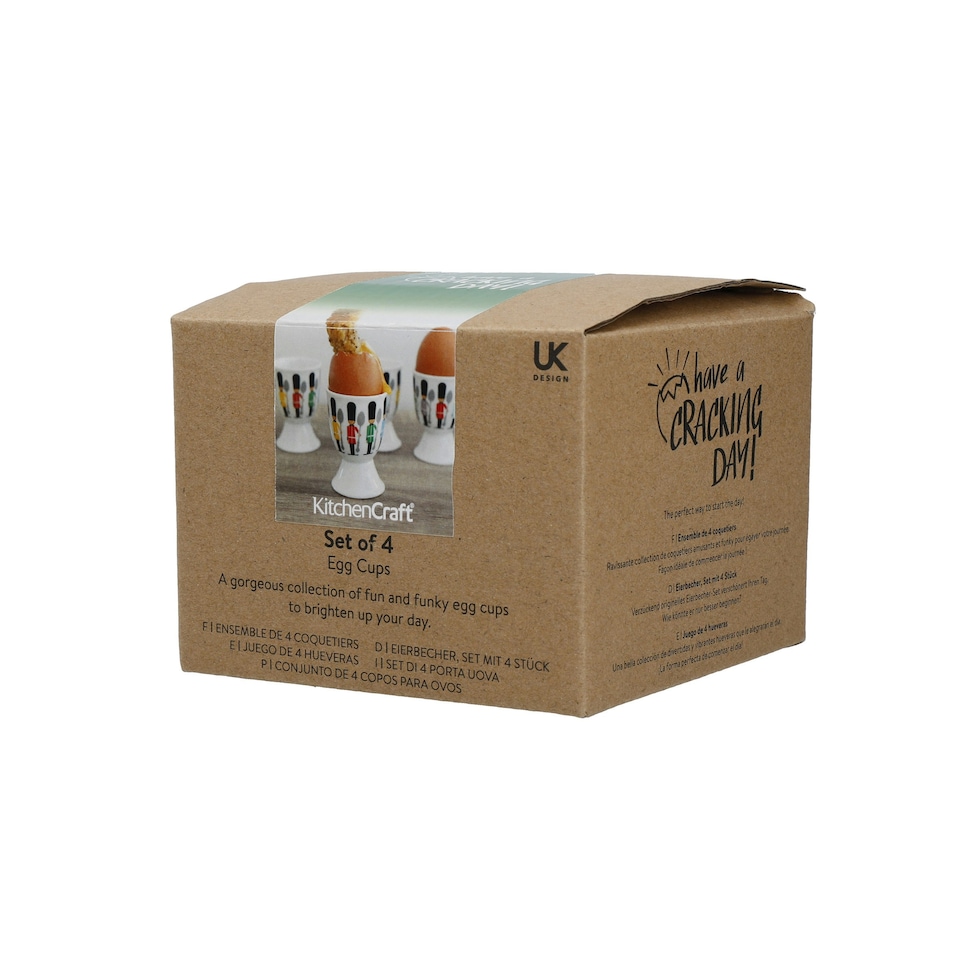 image 1 of KitchenCraft Egg Cup Set White Childrens 4 Piece