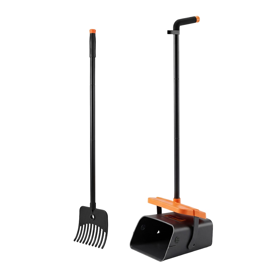 image 1 of Skylos Pooper Scooper Swivel Bin Rake with Waste Bags Pet Clean Pet Waste