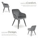 image 3 of Dining Chair Marilyn - with armrests, padded, velvet look, black steel legs - Set of 4 Grey | Grey/Black