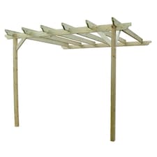 Wall Mounted Garden Pergola - Wood - L300 x W360 x H270 cm - Light Green