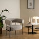image 4 of Oakfield lounge chair in Beige Fabic with Black Legs