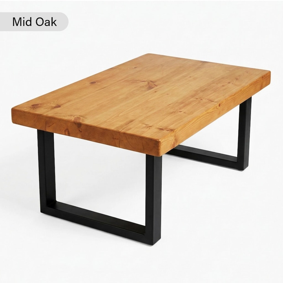 image 1 of Chunky & Sturdy Handmade Wooden Coffee Table - Walnut
