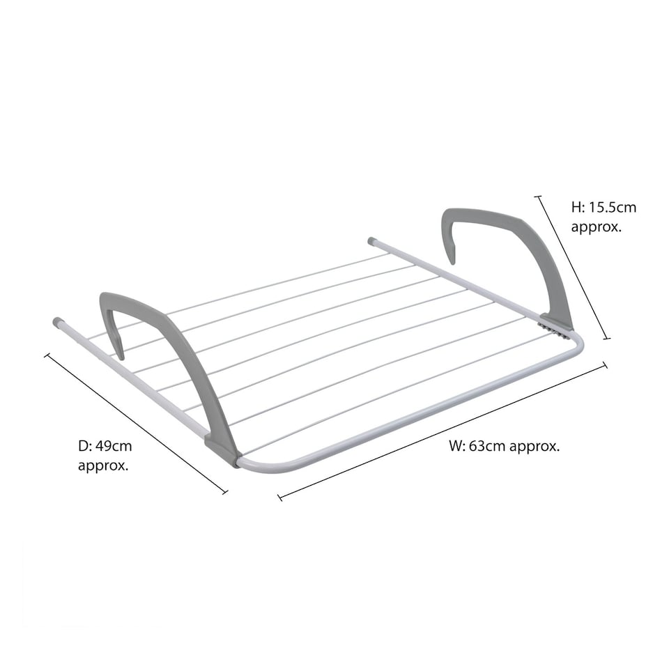 image 1 of JVL Over Door Radiator Clothes Drying Airer-6M, White, Pack of 2