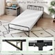 image 8 of COSTWAY Foldable Bed Frame Portable Folding Bed with Headboard   Footboard Black