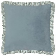 Wylder Solene Ruffle Velvet Blue Cushion Cover 45 x 45cm