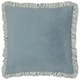 image 1 of Wylder Solene Ruffle Velvet Blue Cushion Cover 45 x 45cm