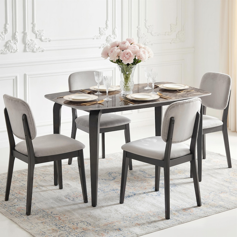 image 1 of HOMCOM Dining Table for 4, Kitchen Table with Sintered Stone Tabletop