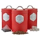 image 1 of Cooks Professional 3-Piece Kitchen Storage Set | Tea Coffee Sugar Cannisters | Red & Silver